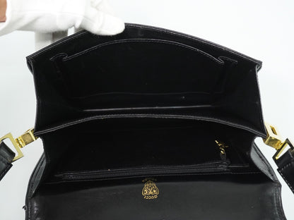 Gucci Shoulder Leather, Black, Leather, Shoulder Bag
