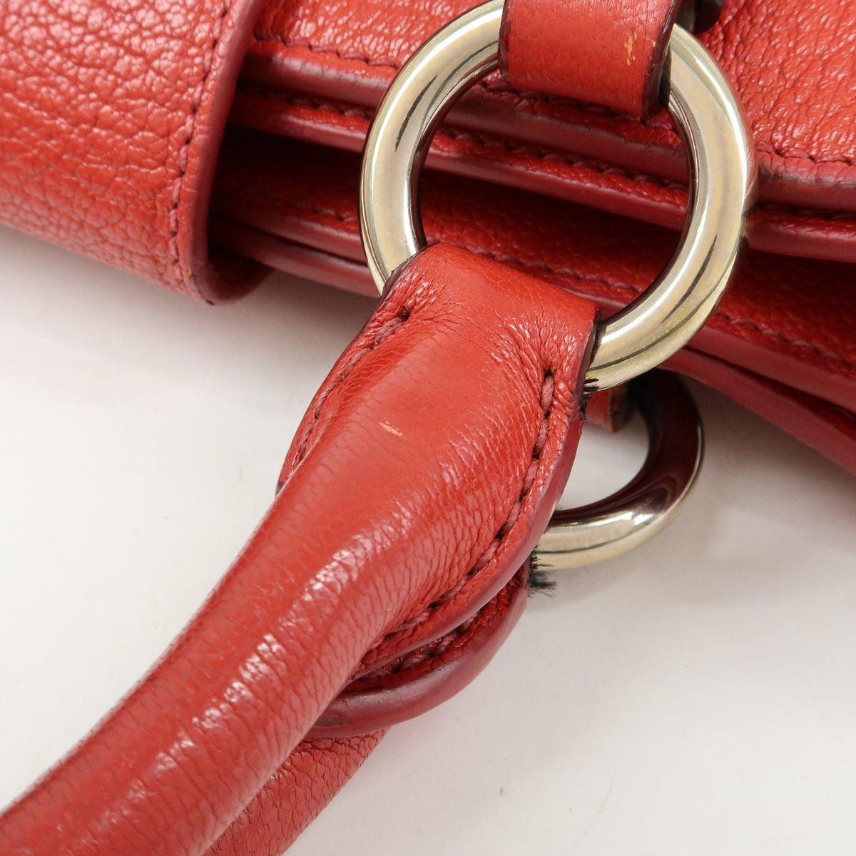 Miu Miu Madras Convertible Lock Leather, Red, Leather, Tote Bag