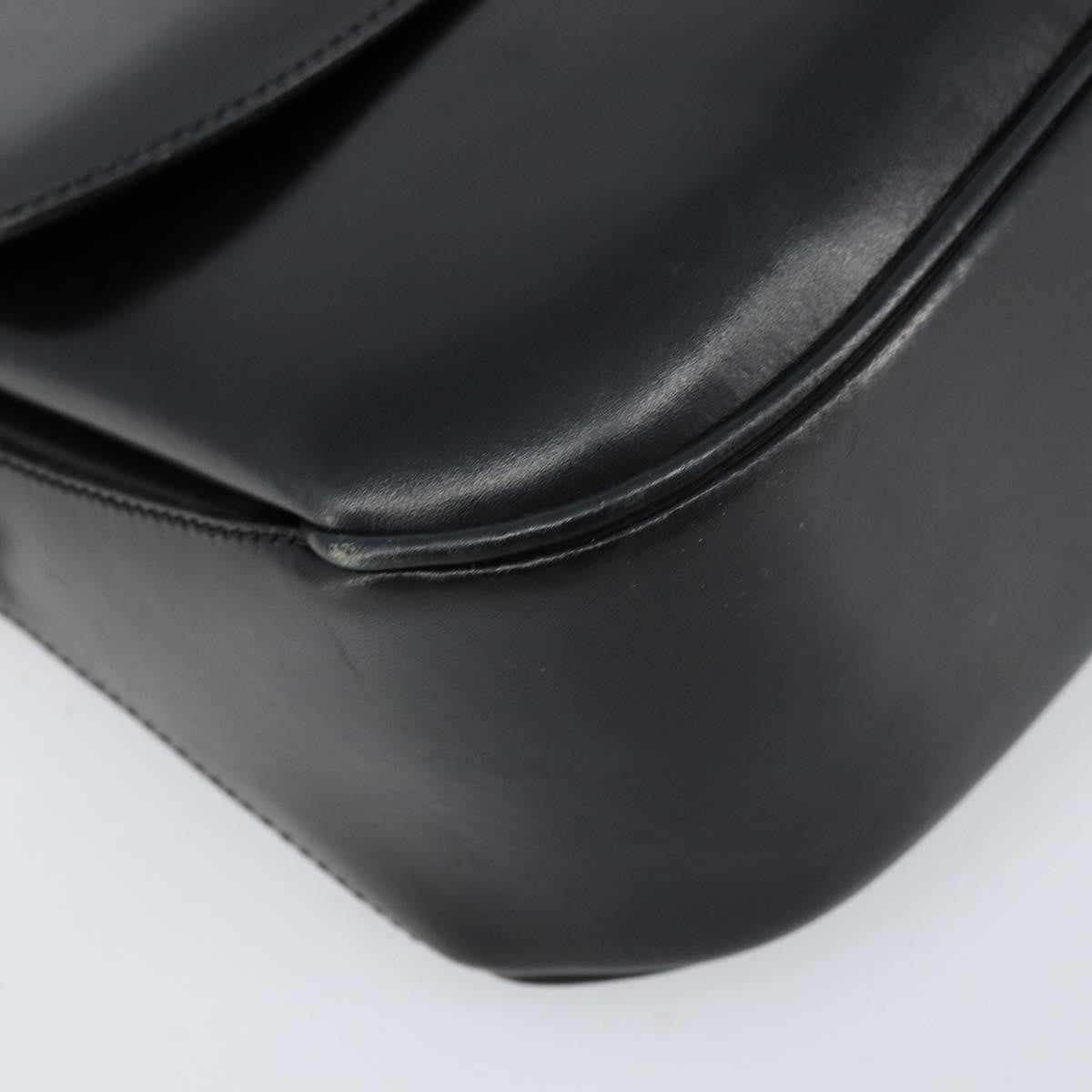 Celine Shoulder Leather, Black, Leather, Shoulder Bag