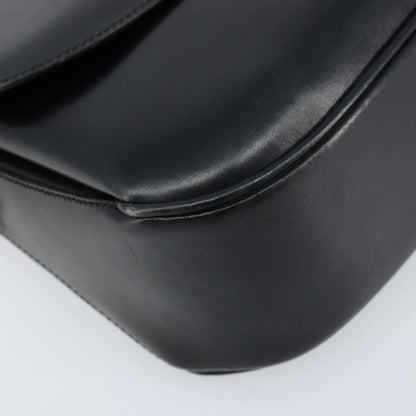 Celine Shoulder Leather, Black, Leather, Shoulder Bag