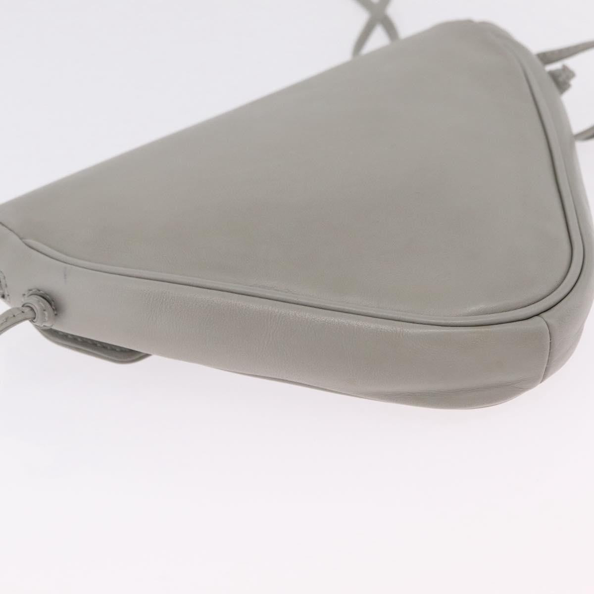 Celine Triangle Leather, Gray, Leather, Handbag