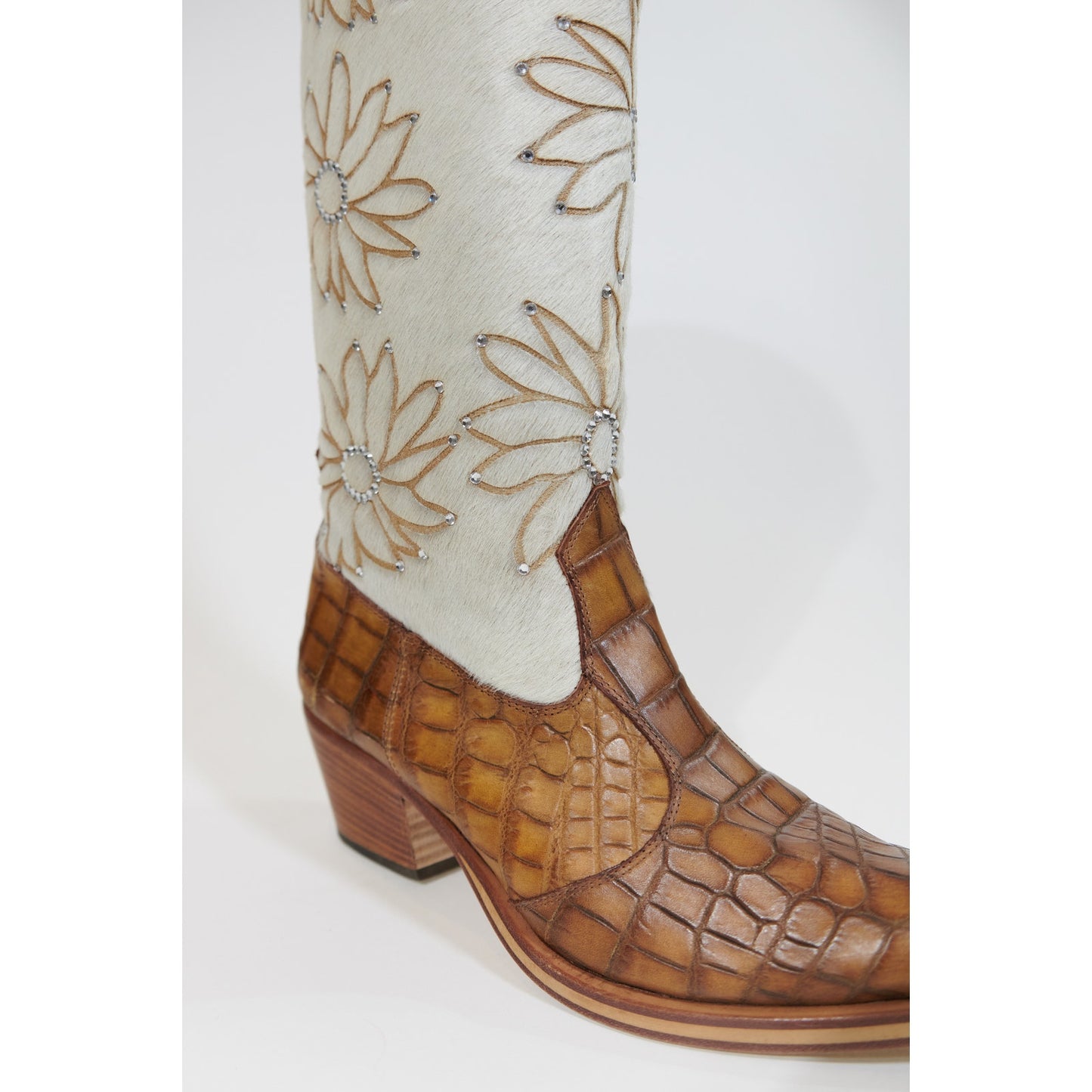 Amara Boots 41 Brown Cream Western