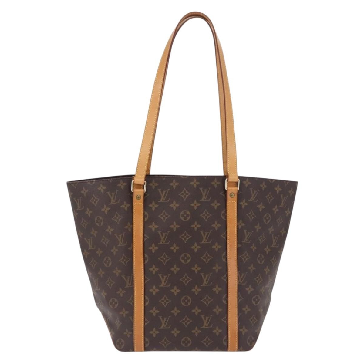 Louis Vuitton Shopping Sac Handbag Monogram, Brown, Canvas, Tote Bag