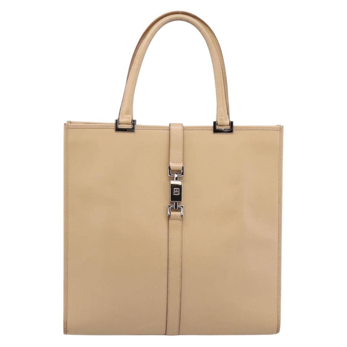 Gucci Jackie Leather, Beige, Leather, Tote Bag