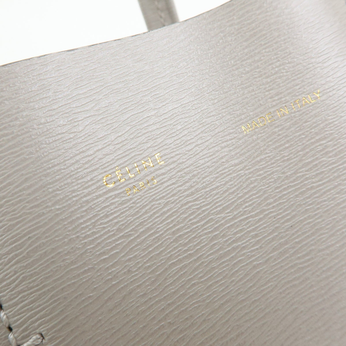 Celine Vertical Cabas Leather, Beige, Leather, Tote Bag