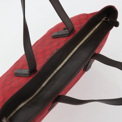 Gucci Original Zip GG Canvas with Leather, Red, Canvas, Tote Bag