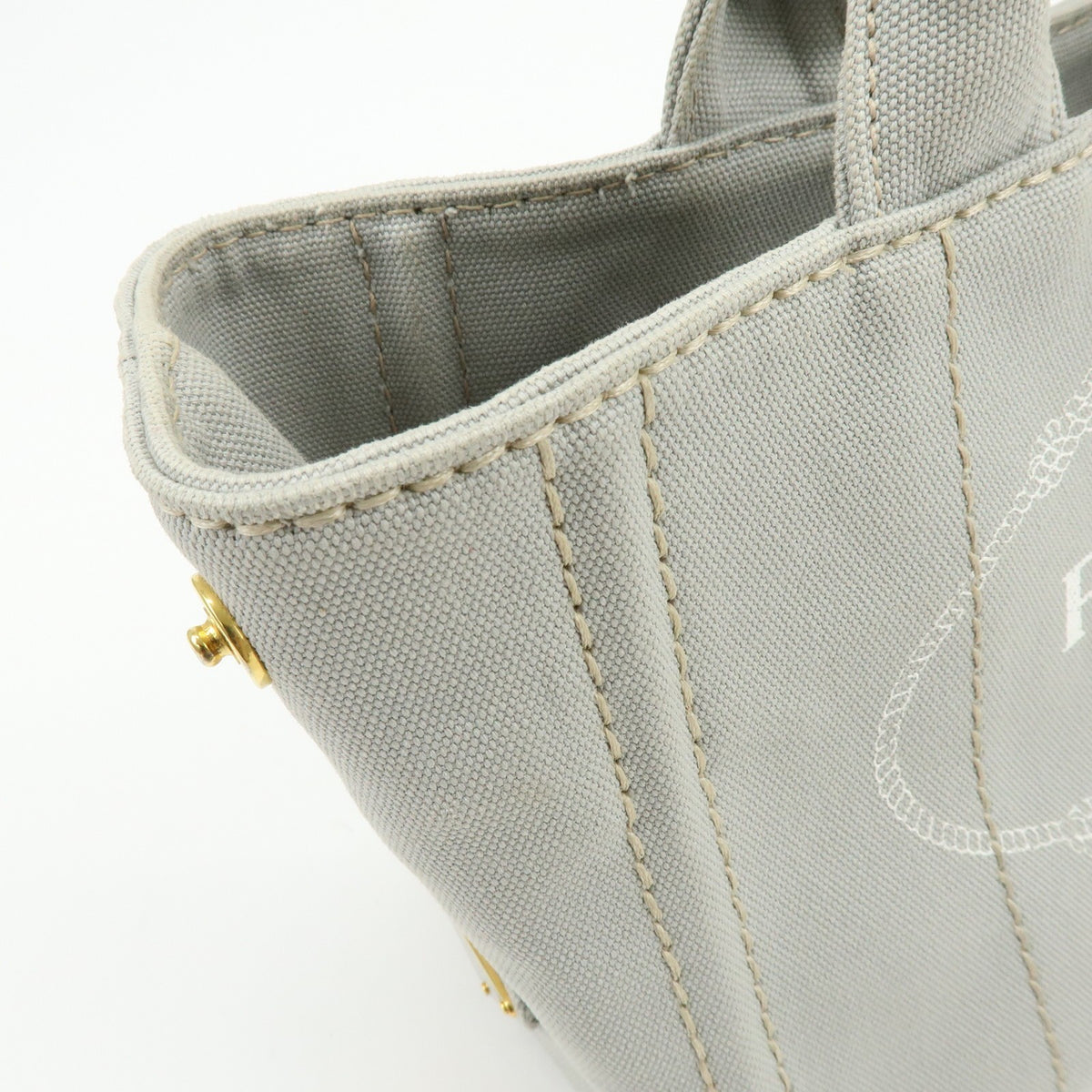 Prada Canapa Convertible Canvas, Gray, Canvas, Tote Bag
