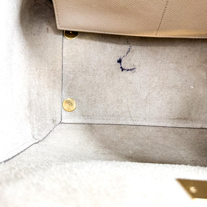 Celine Belt Calfskin, Beige, Leather, Handbag