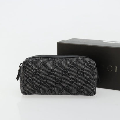 Gucci Zip Pouch GG Coated Canvas, Black, Canvas, Clutch