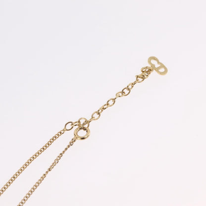 Christian Dior Round Logo Pendant Metal with Crystal, Gold, Metal, Necklace