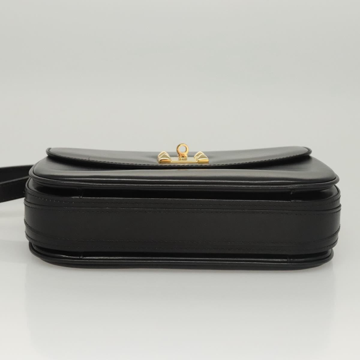Bally Vintage Leather, Black, Leather, Shoulder Bag
