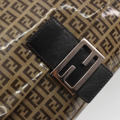 Fendi Mamma Baguette Zucchino canvas, Brown, Canvas, Shoulder Bag