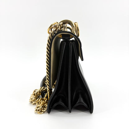 Fendi Kan I Zucca Embossed Leather, Black, Leather, Shoulder Bag