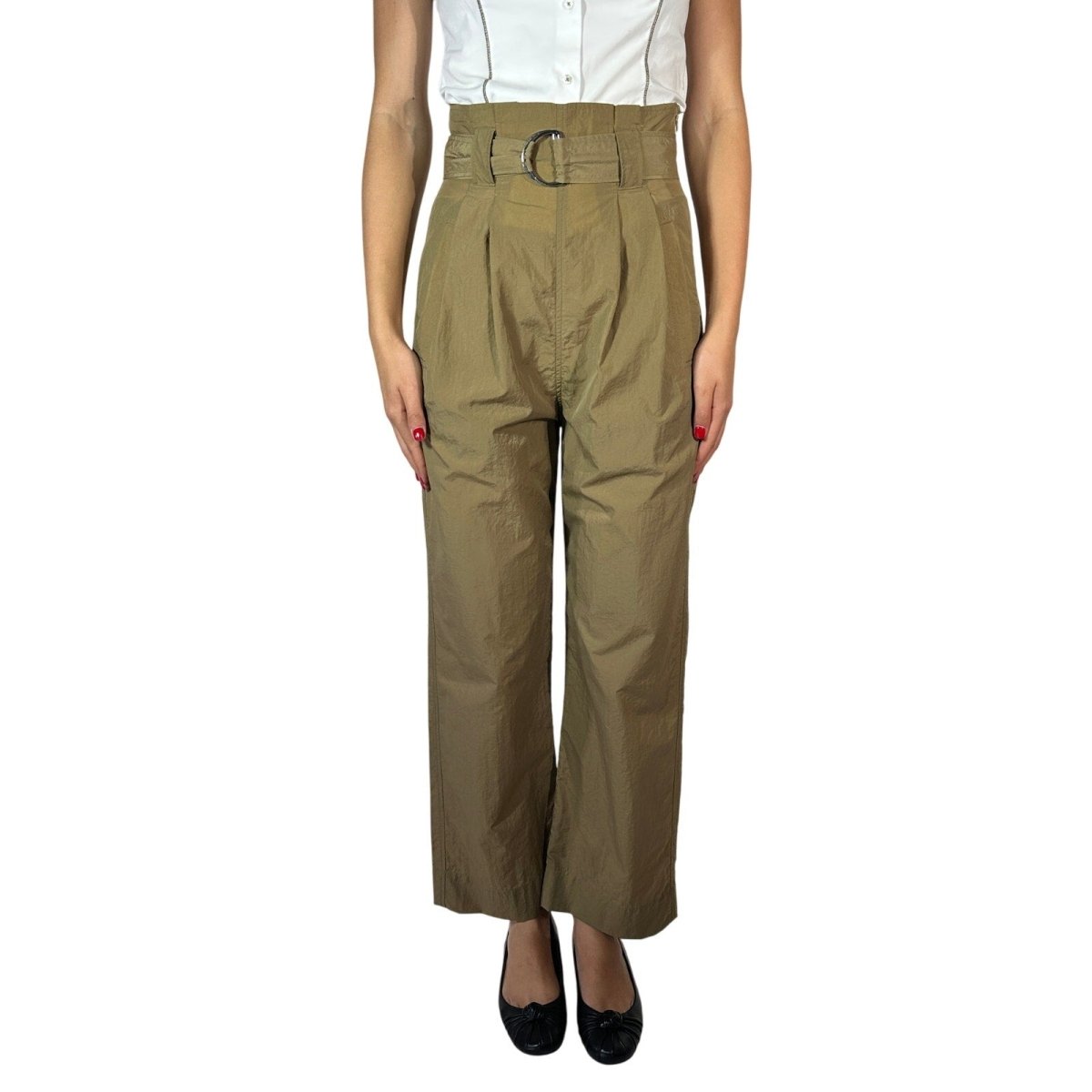 Ganni High Waisted Paperbag Trousers - Brandsamsara