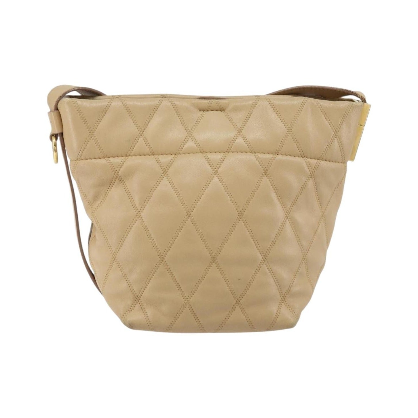 Givenchy GV Bucket Quilted Leather, Beige, Leather, Shoulder Bag