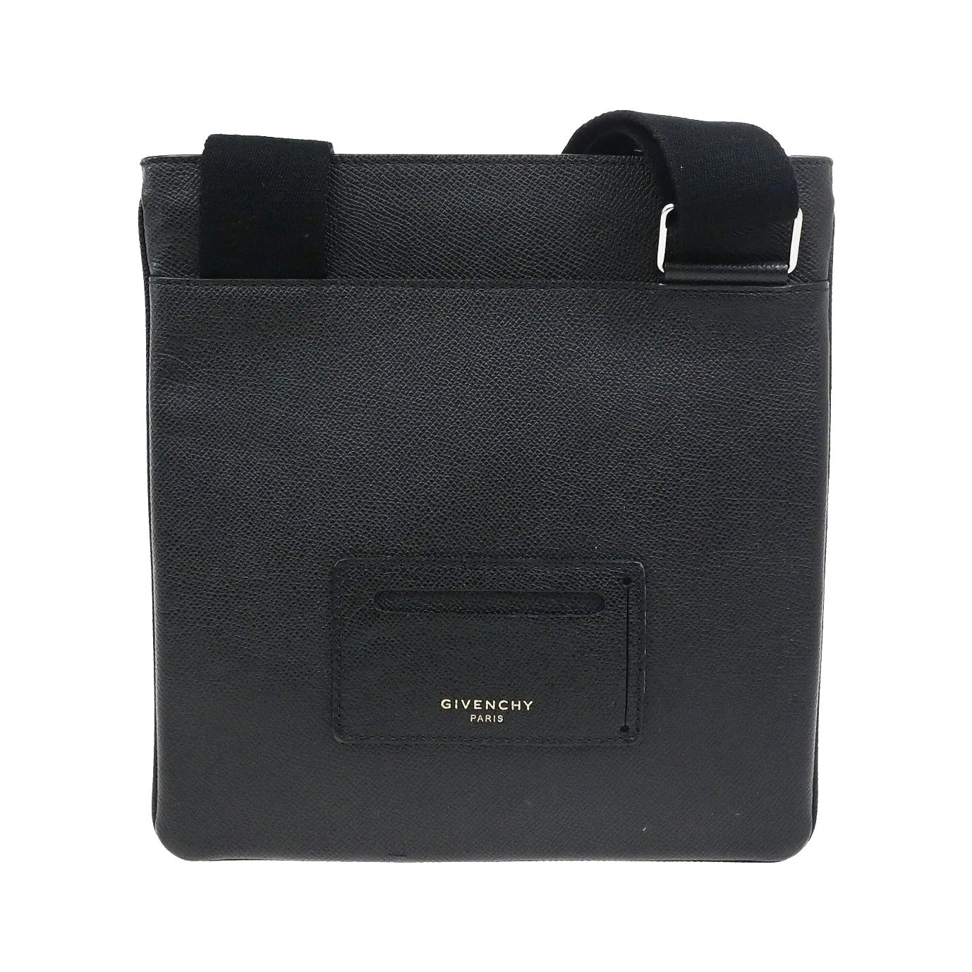 Givenchy Logo Messenger Leather, Black, Leather, Shoulder Bag