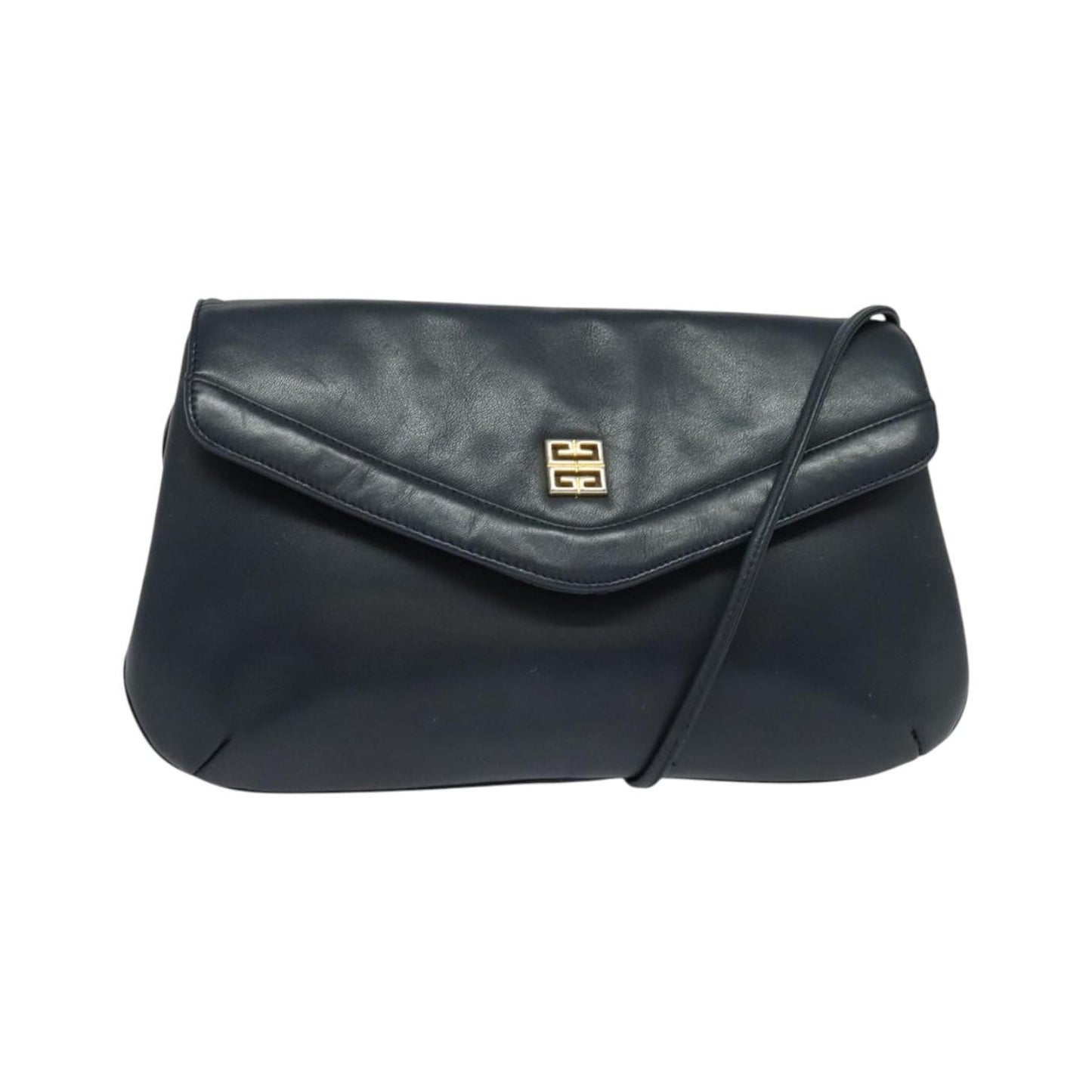 Givenchy Vintage 4G Leather, Navy, Leather, Shoulder Bag