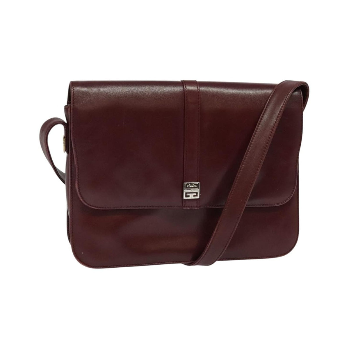 Givenchy Vintage 4G Leather, Burgundy, Leather, Shoulder Bag