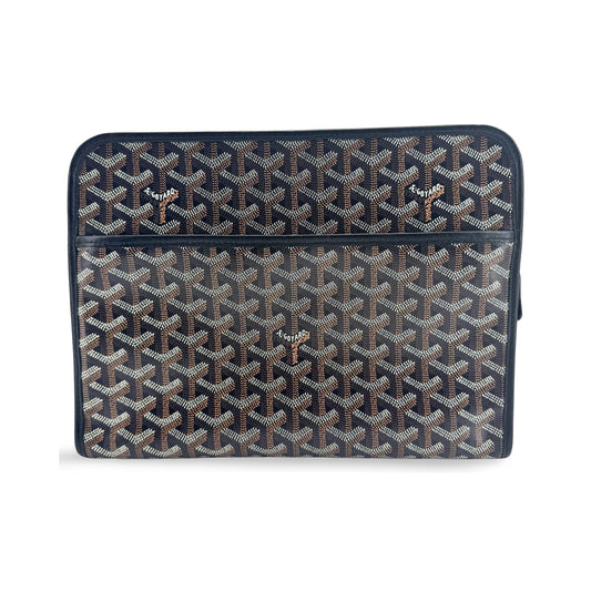 Goyard Jouvence Toiletry Coated Canvas, Black, Canvas, Clutch