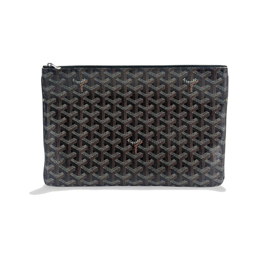 Goyard Senat Zip Coated Canvas, Black, Canvas, Clutch