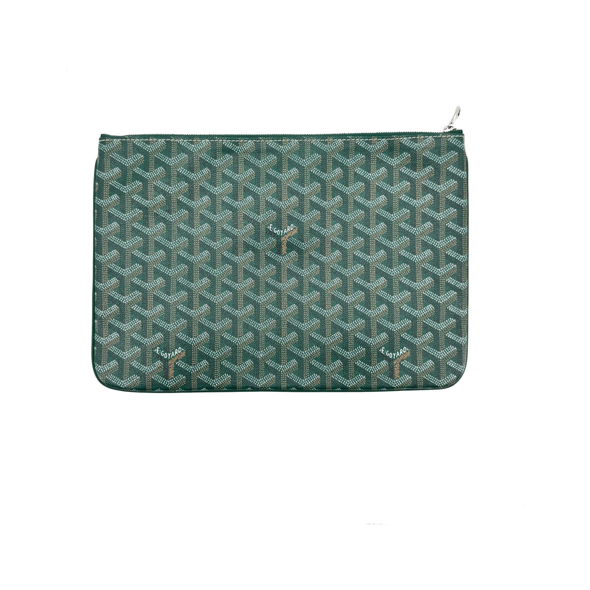 Goyard Senat Zip Coated Canvas, Green, Canvas, Clutch