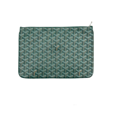 Goyard Senat Zip Coated Canvas, Green, Canvas, Clutch
