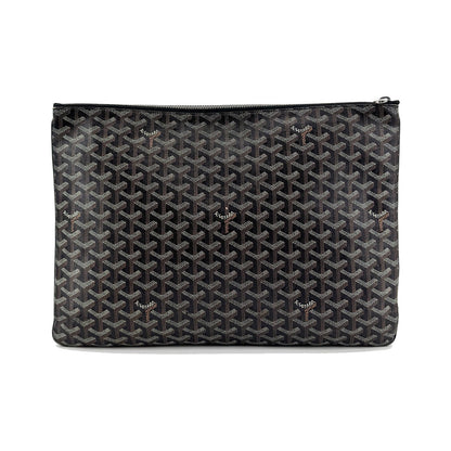 Goyard Senat Zip Printed Coated Canvas, Black, Canvas, Clutch