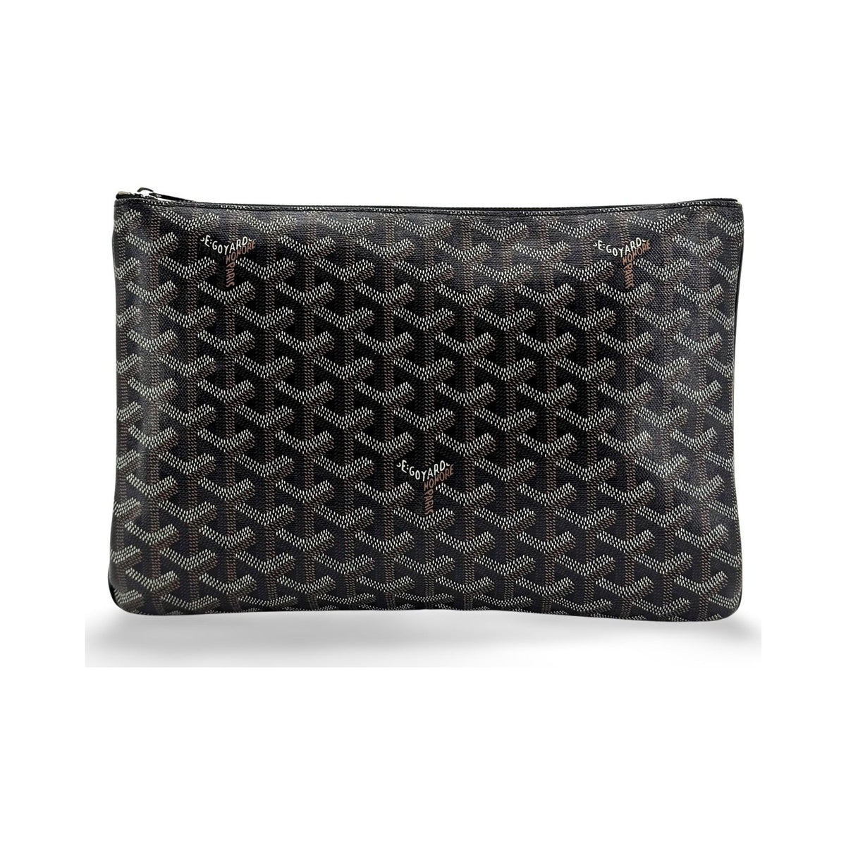 Goyard Senat Zip Printed Coated Canvas, Black, Canvas, Clutch
