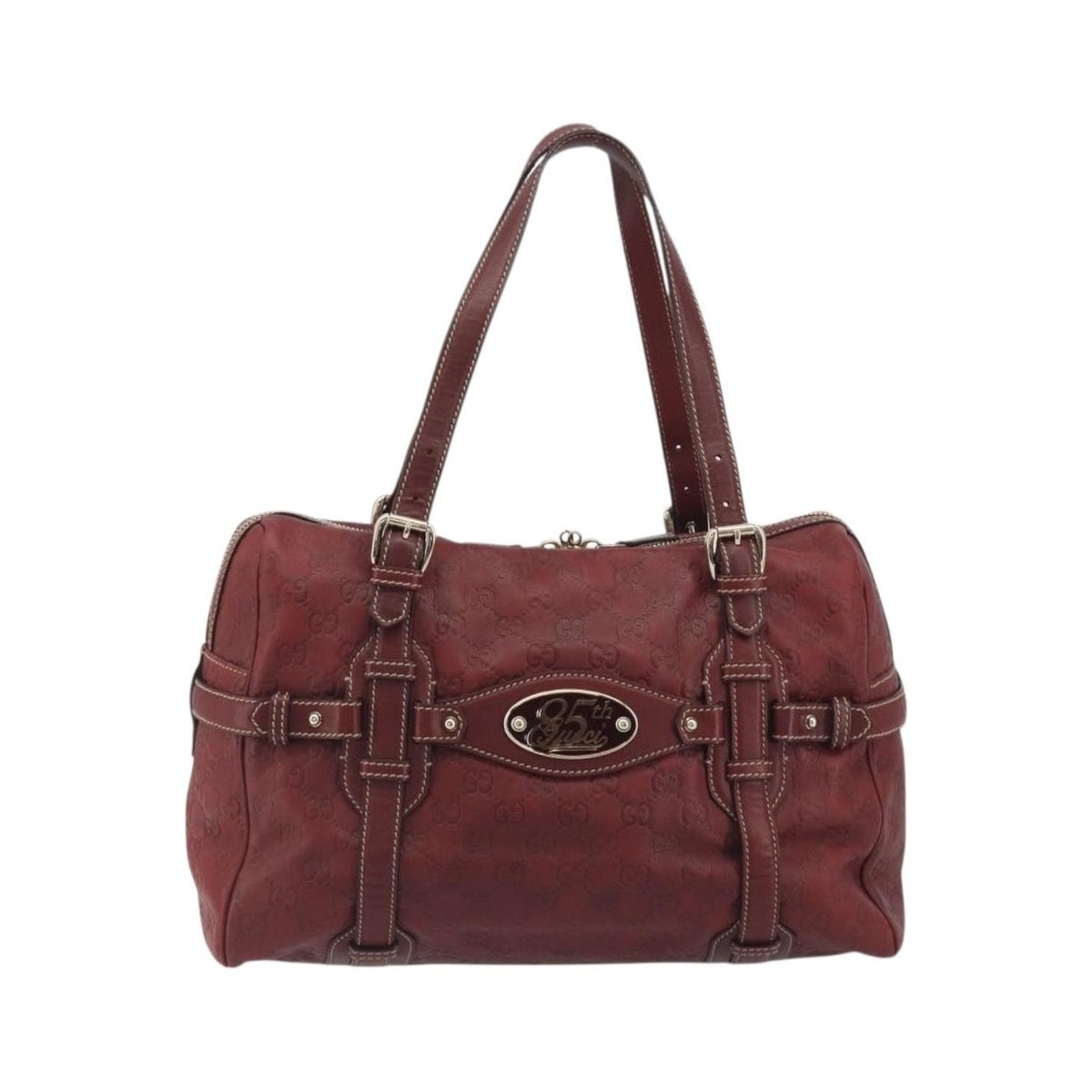 Gucci 85th Anniversary Boston Guccissima Leather, Red, Leather, Shoulder Bag
