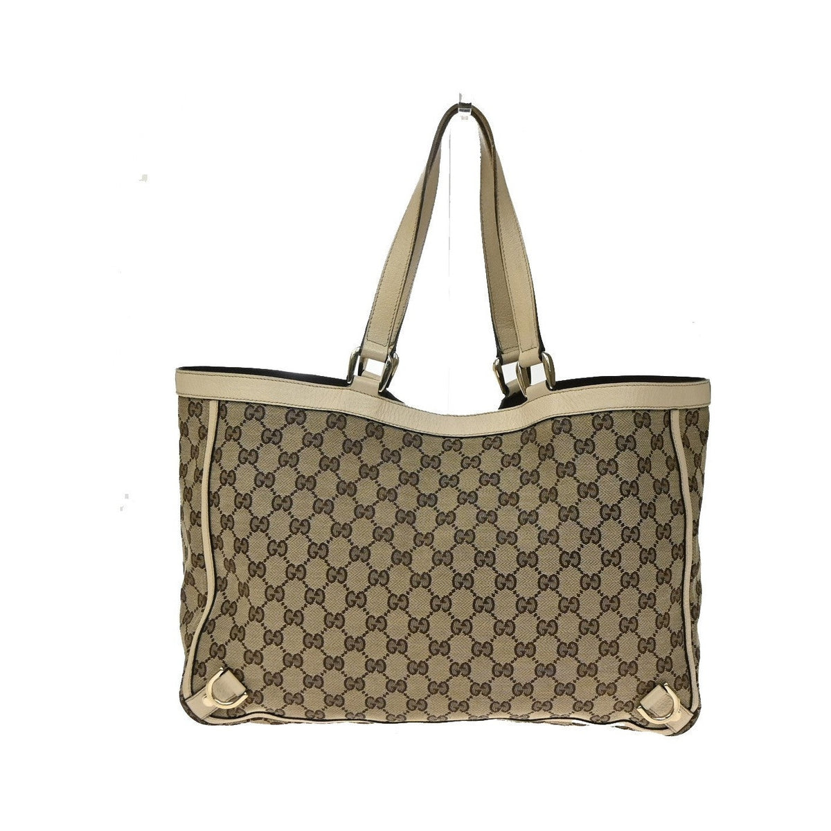 Gucci Abbey D- GG Canvas with Leather, Brown, Canvas, Tote Bag