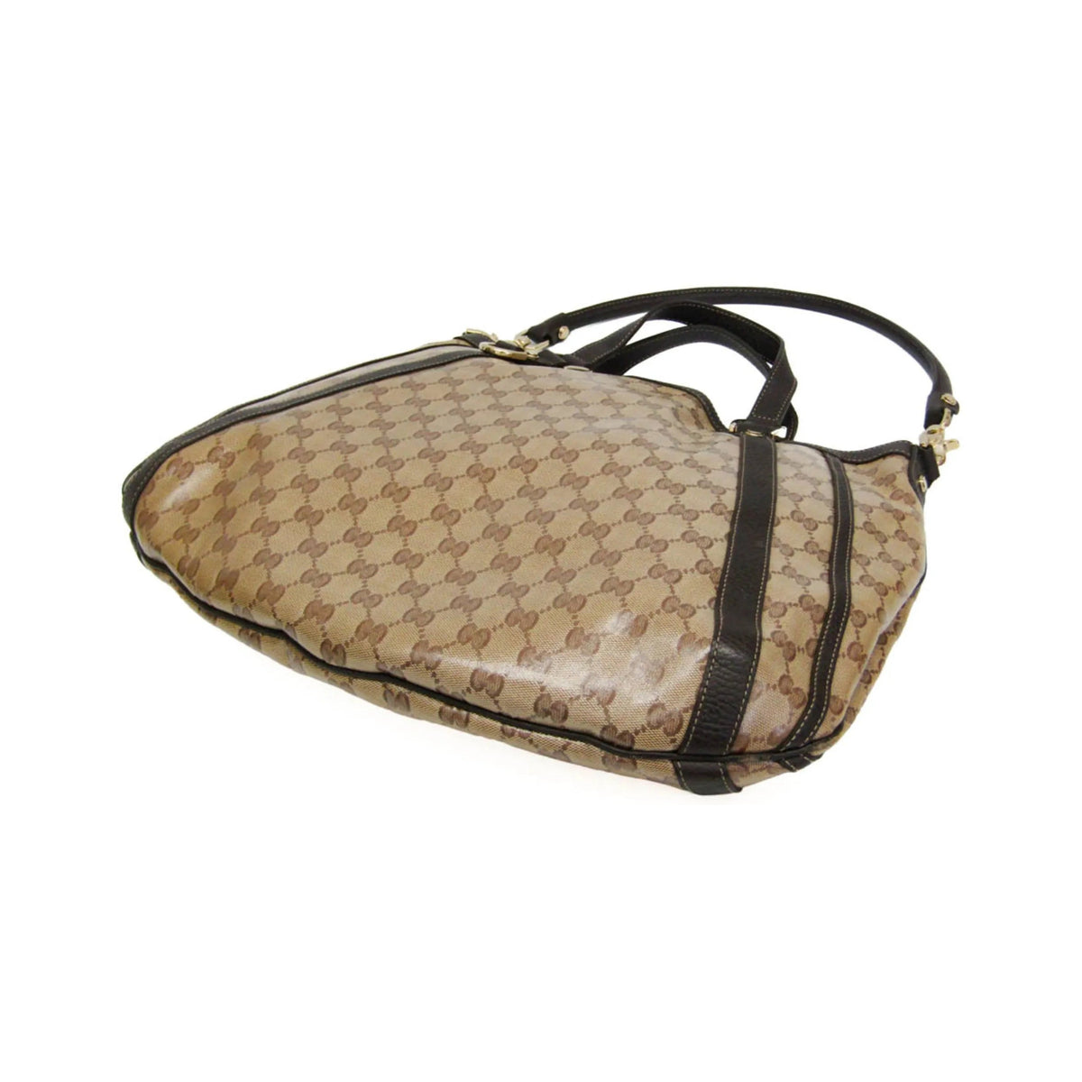 Gucci Abbey D-ring convertible Monogram GG crystal, Beige, Leather, Handbag