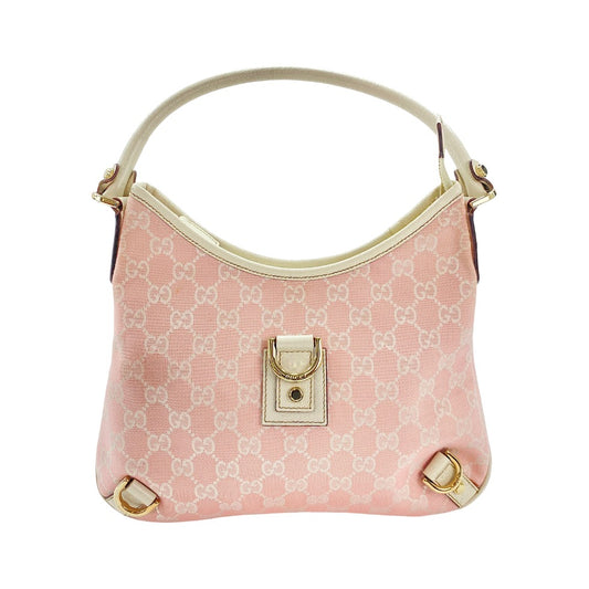 Gucci Abbey D-Ring Hobo GG Denim, Pink, Canvas, Shoulder Bag