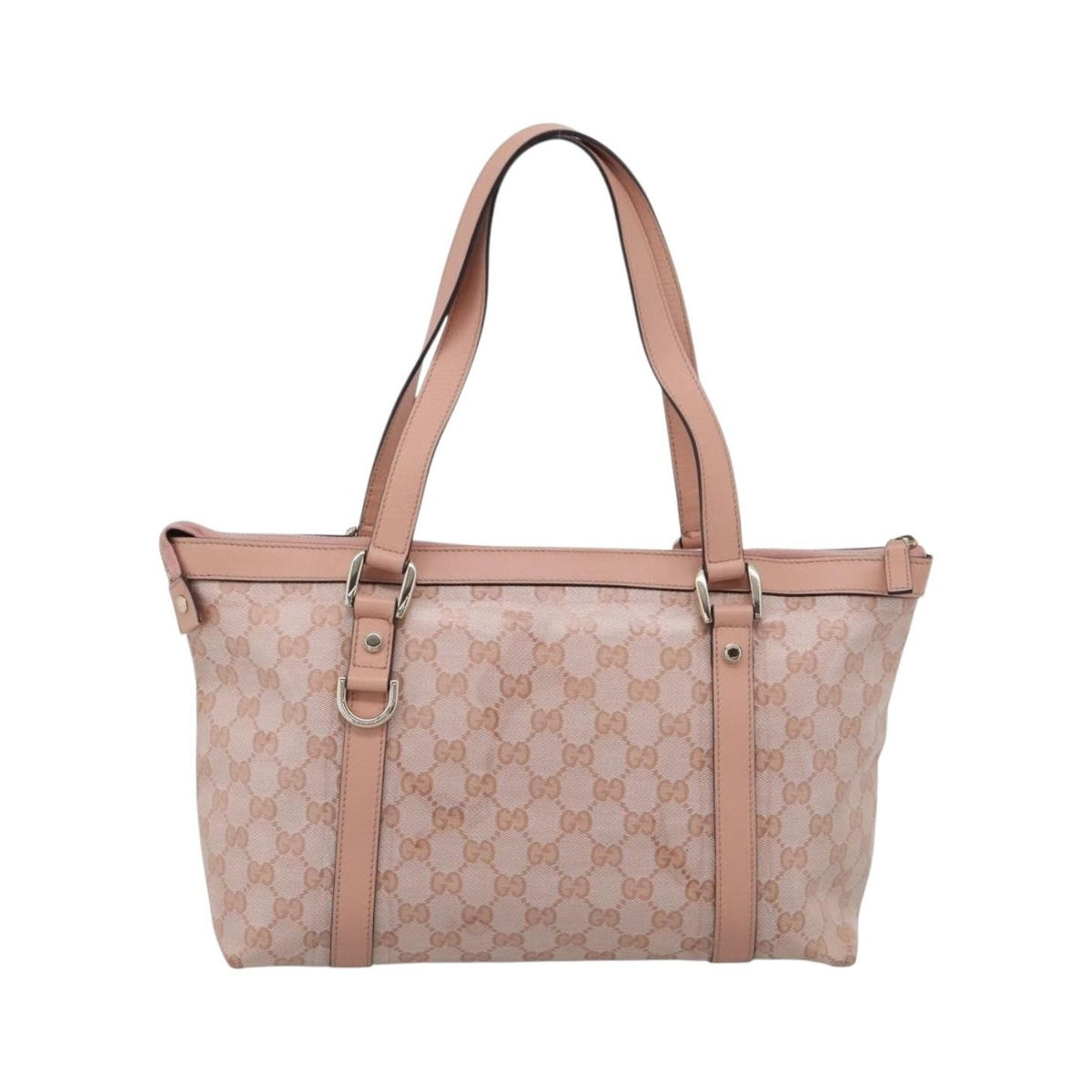 Gucci Abbey Zip Tote GG Canvas and Leather, Pink, Canvas, Handbag