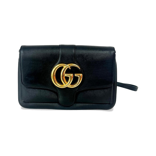 Gucci Arli Leather, Black, Leather, Shoulder Bag