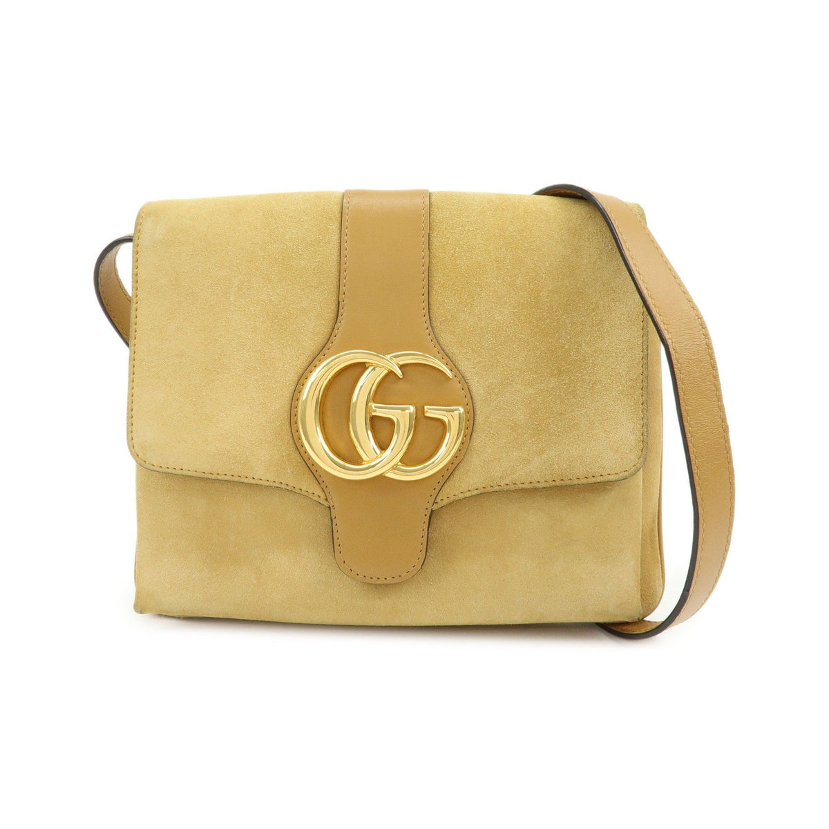 Gucci Arli Suede with Leather, Beige, Suede, Shoulder Bag