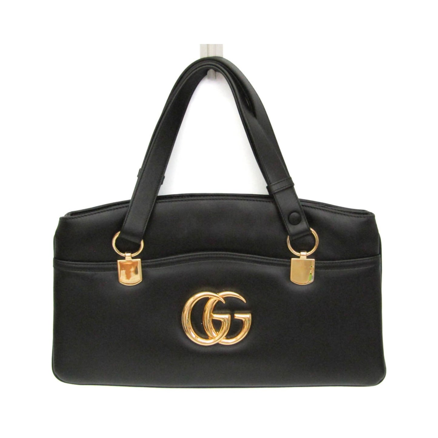 Gucci Arli Top Handle Leather, Black, Leather, Handbag