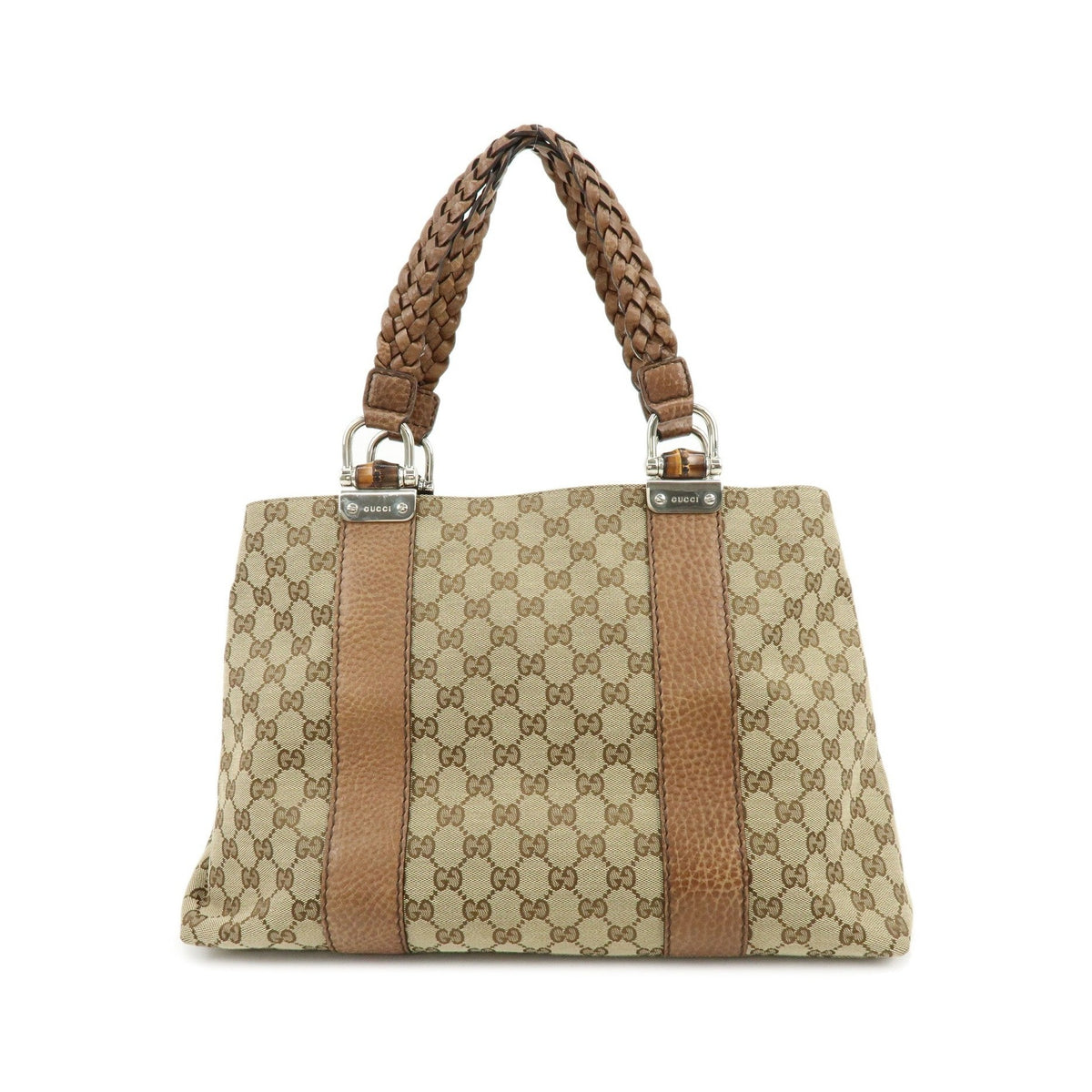 Gucci Bamboo Bar GG Canvas, Beige, Canvas, Shoulder Bag