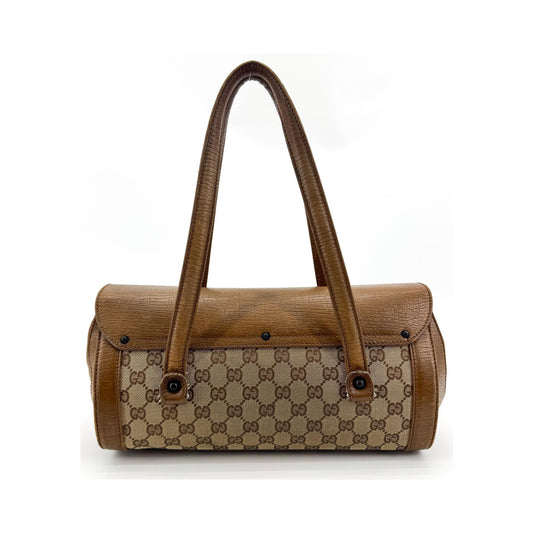 Gucci Bamboo Bullet GG Canvas, Brown, Canvas, Handbag