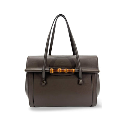 Gucci Bamboo Bullet Top Handle Leather, Brown, Leather, Handbag