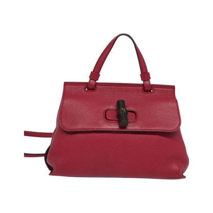Gucci Bamboo Daily Top Handle Leather, Pink, Leather, Shoulder Bag