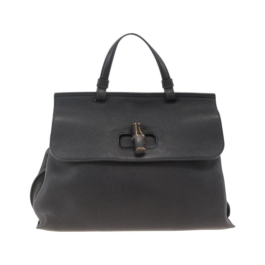 Gucci Bamboo Daily Top Handle Leather, Black, Leather, Handbag