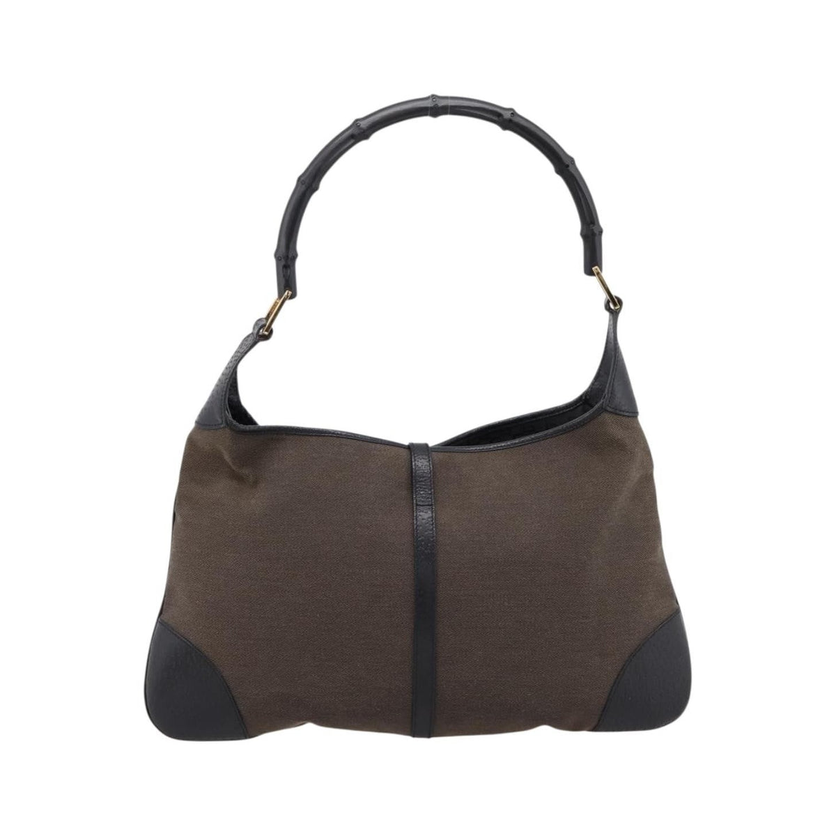 Gucci Bamboo Jackie Leather, Brown, Canvas, Handbag