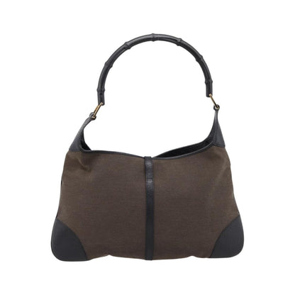 Gucci Bamboo Jackie Leather, Brown, Canvas, Handbag