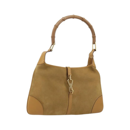 Gucci Bamboo Jackie suede, Brown, Suede, Shoulder Bag