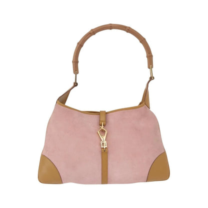 Gucci Bamboo Jackie Suede, Pink, Suede, Handbag