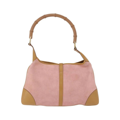 Gucci Bamboo Jackie Suede, Pink, Suede, Handbag