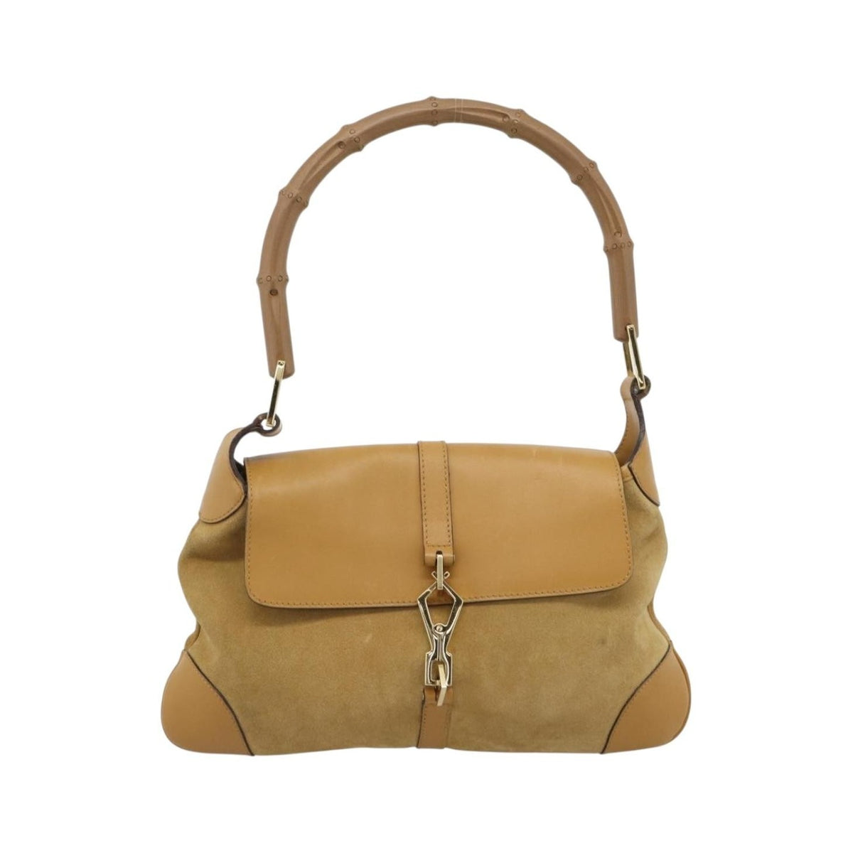Gucci Bamboo Jackie Suede, Beige, Suede, Handbag