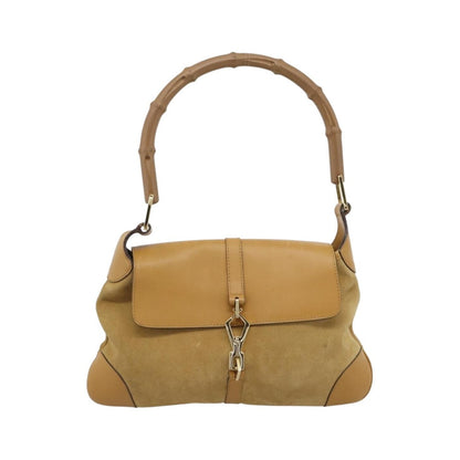 Gucci Bamboo Jackie Suede, Beige, Suede, Handbag