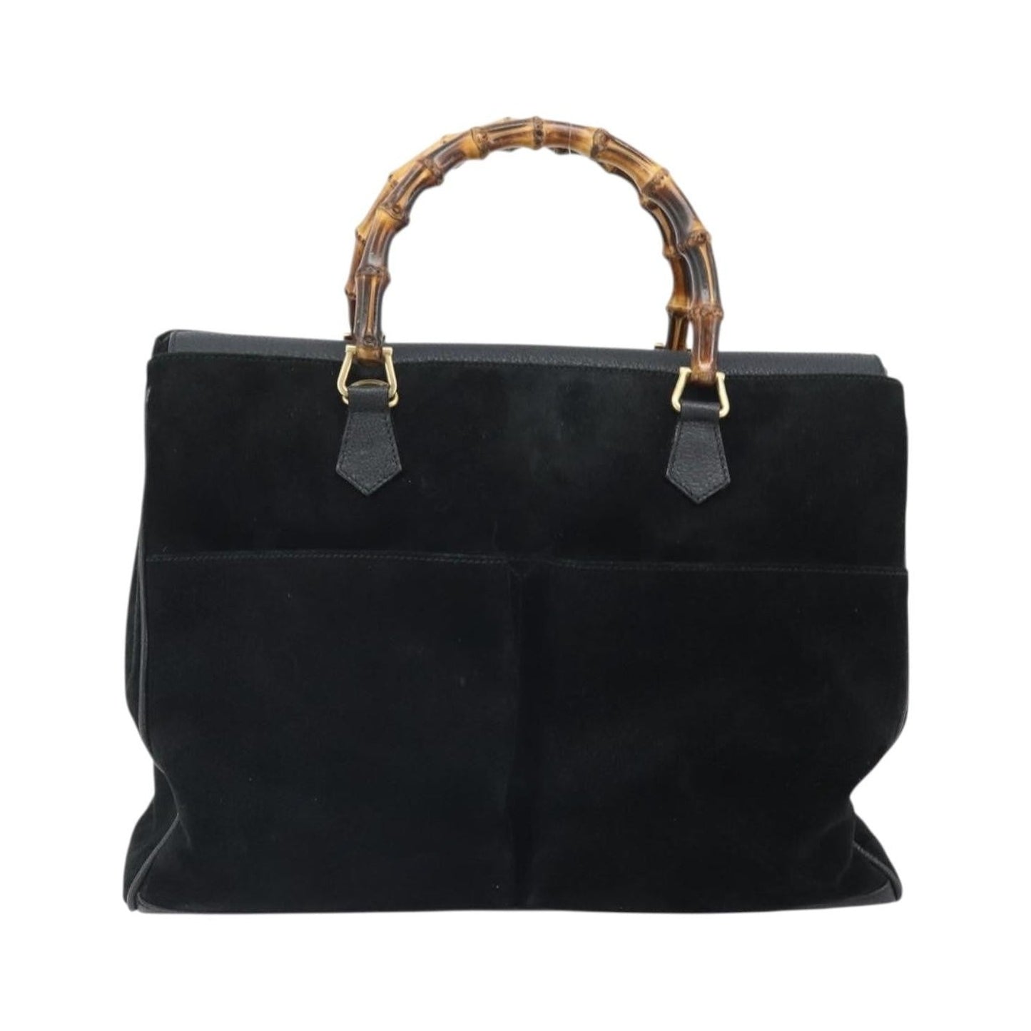 Gucci Bamboo Suede, Black, Suede, Tote Bag