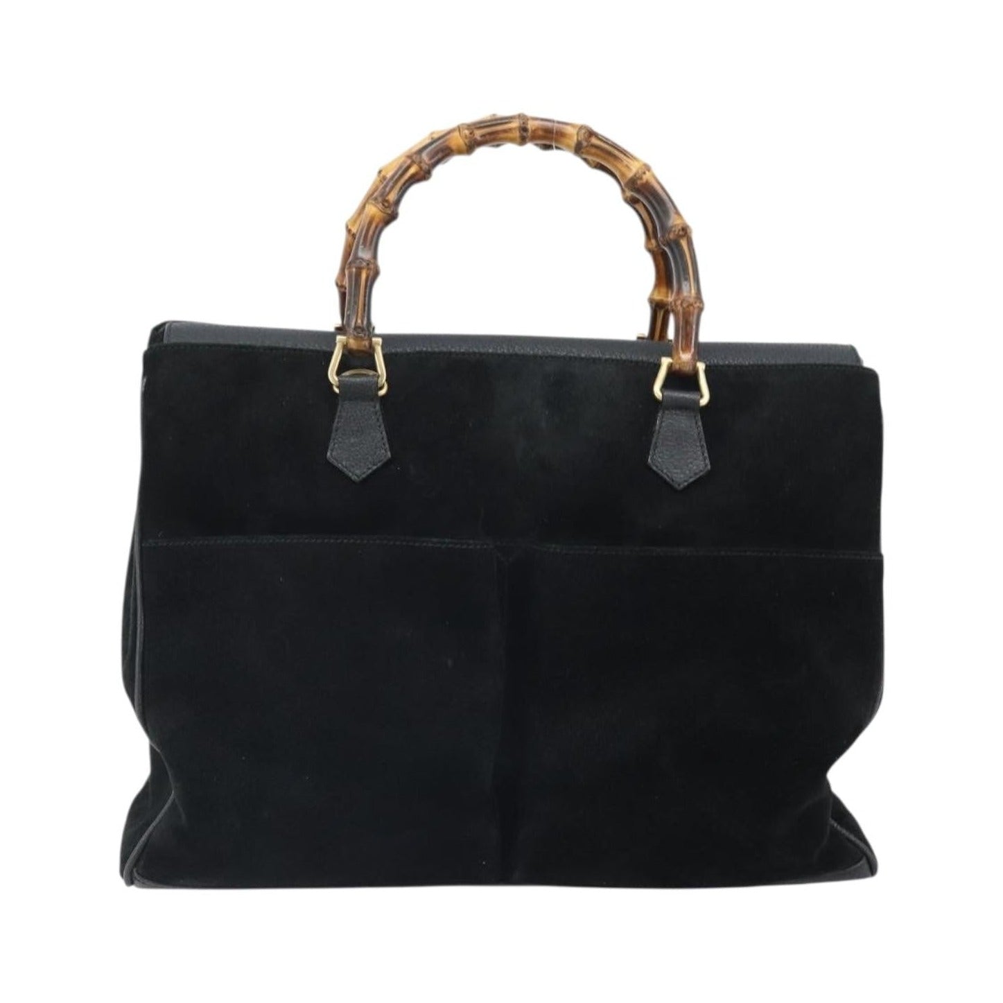 Gucci Bamboo Suede, Black, Suede, Tote Bag